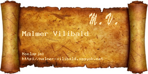 Malmer Vilibald névjegykártya